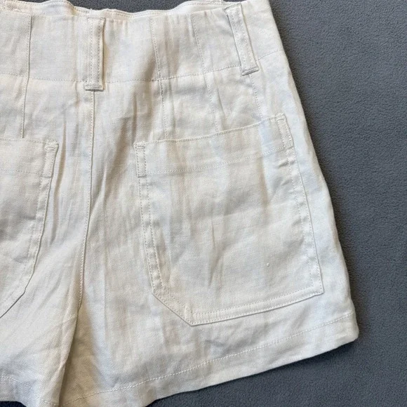 NWT Maeve Colette Shorts Womens 25 Ivory High Rise Patch Pockets